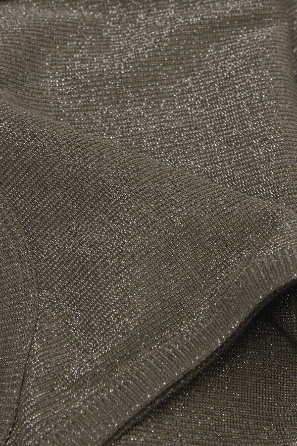 Top aus gerippter Lam&eacute;-Baumwolle