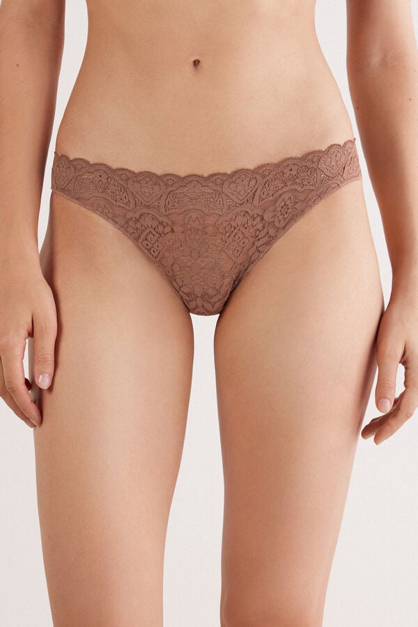 Lace and Microfibre Brazilian Briefs
