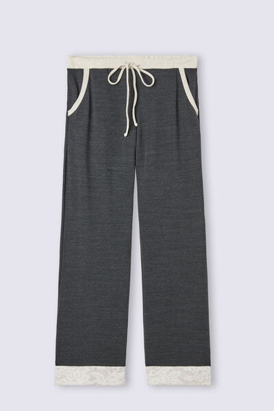 Pantalon palazzo en modal avec laine BABY IT'S COLD OUTSIDE