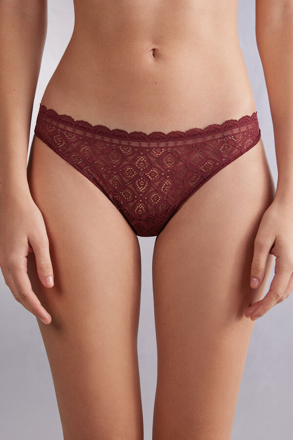 Lace and Microfibre Brazilian Briefs