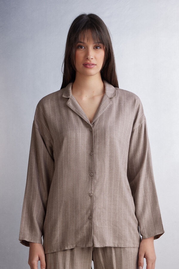 Pyžamový Kabátik s Dlhým Rukávom z Modalového Plátna Comfort First