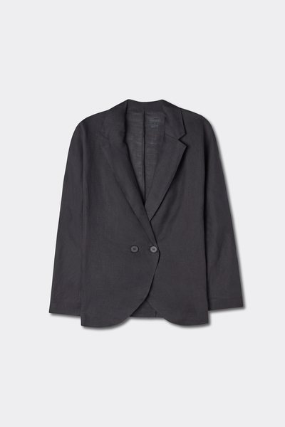 Double-Breasted Plain-Weave Linen Blazer