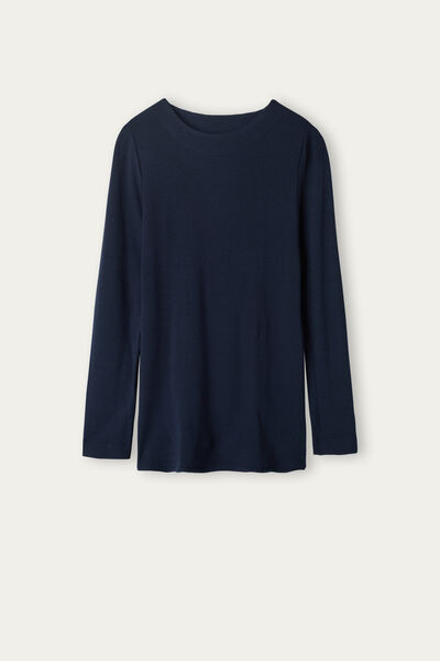 Long Sleeve Top in Plush Modal with Cashmere