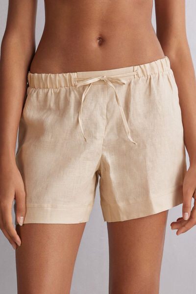 Intimissimi Pantalón corto de Tela de Lino The Pure Linen Mujer Natural Tamaño L