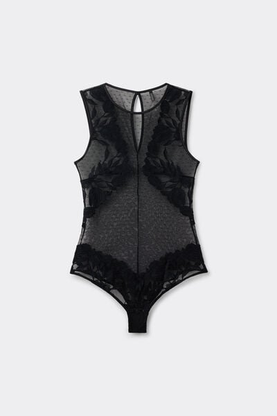 Intimissimi Body de Encaje y Tul All About Flowers Mujer Negro Tamaño L