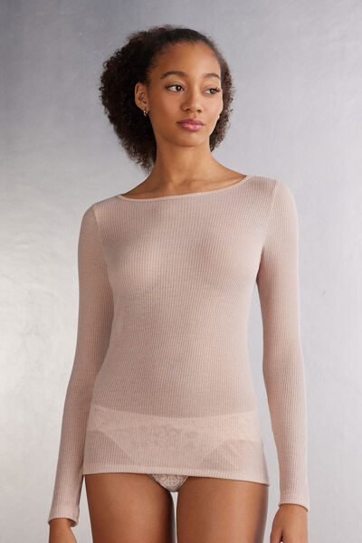 Ultranatural with Cashmere Long Sleeve Top Woman Pink - Intimissimi - Modalova