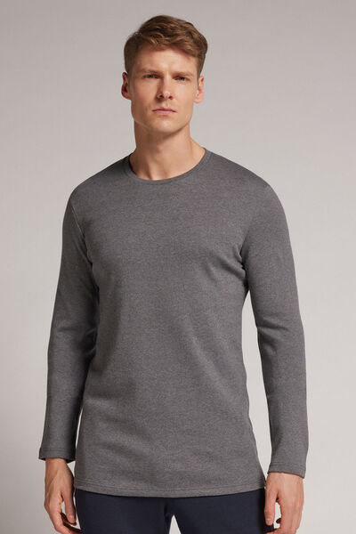 Intimissimi Maglia Manica Lunga in Caldo Cotone Uomo Grigio Scuro Taglia XL