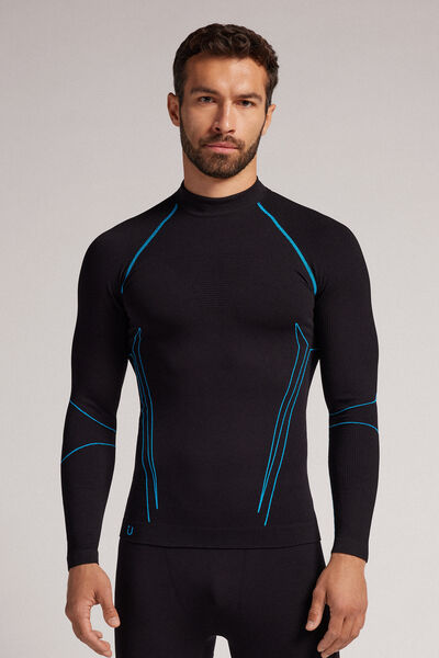 Intimissimi Camiseta de Manga Larga Técnica Deportiva Hombre Negro Tamaño XL