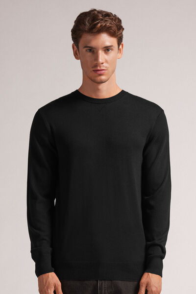 Long Sleeve Crewneck Top Man Black - Intimissimi - Modalova