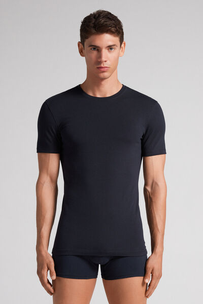 Stretch Superior Cotton T-Shirt Man Blue - Intimissimi - Modalova