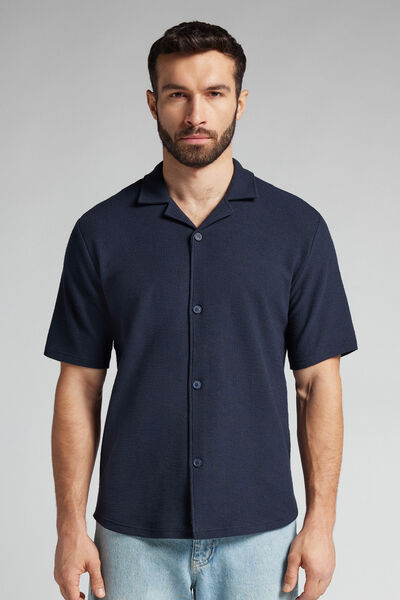 Short Sleeved Bowling Shirt Man Blue Size S - Intimissimi - Modalova