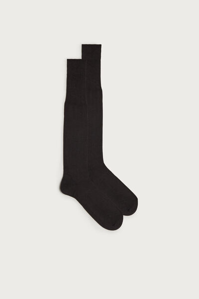 Intimissimi Calze Lunghe in Cashmere Seta e Cotone Uomo Grigio Taglia 44-45