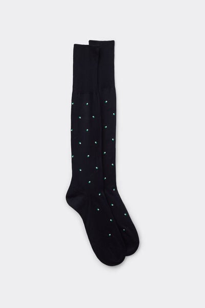 Intimissimi Calcetines largos en algodón hilo de Escocia Hombre Azul Tamaño 40-41