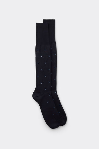 Intimissimi Calcetines largos en algodón hilo de Escocia Hombre Azul Tamaño 40-41