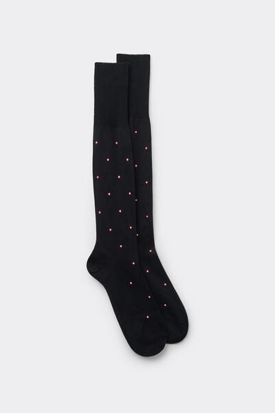 Intimissimi Calcetines largos en algodón hilo de Escocia Hombre Negro Tamaño 42-43