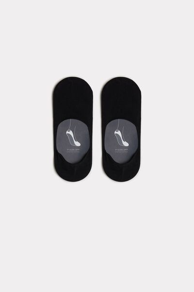 Intimissimi Salvapiede in Cotone con Fascetta Silicone Grip Uomo Nero Taglia 44-45