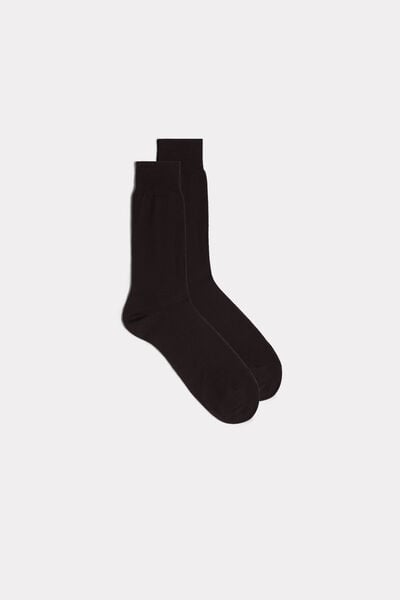 Intimissimi Medias Cortas de Algodón Hilo de Escocia Rasado Hombre Marrón Tamaño 44-45