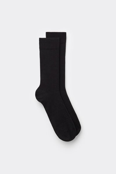 Intimissimi Calcetines Cortos Algodón Soft Canalé Hombre Negro Tamaño 40-41