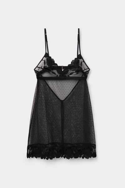 Intimissimi Combinación de Encaje y Tul All About Flowers Mujer Negro Tamaño L