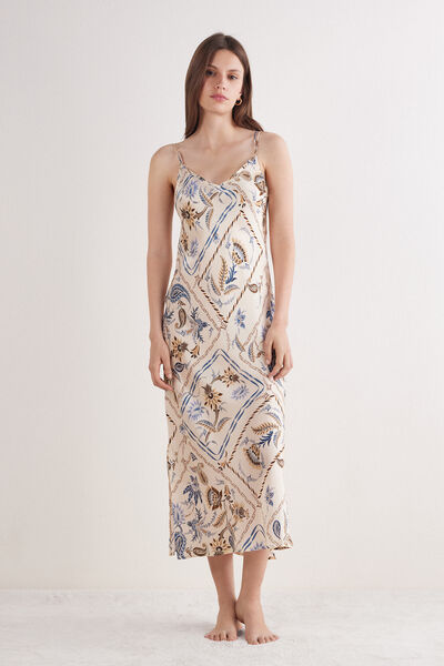 Italian Riviera Long Silk Nightgown Woman Multicolor - Intimissimi - Modalova