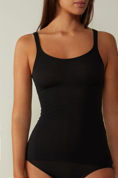 Intimissimi Top in Cotone Ultralight Donna Nero Taglia L