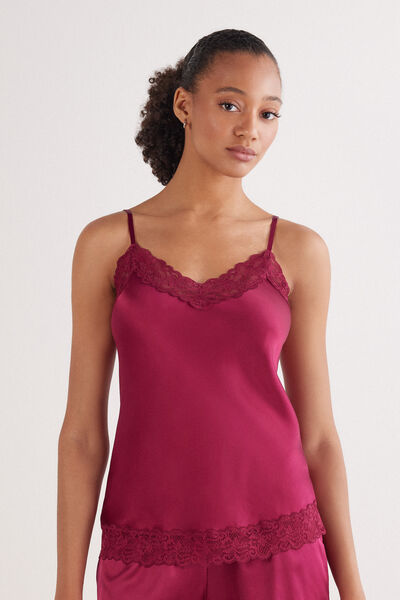 Intimissimi Top en Encaje y Seda Mujer Violeta Tamaño XS