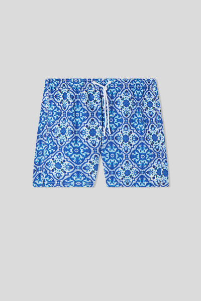 Intimissimi Costume Boxer Mare Stampa Macro Maiolica Azzurro Uomo  Taglia M