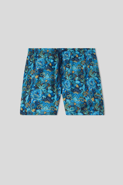 Intimissimi Costume Boxer Mare Stampa Pailsey Azzurro e Oro Uomo  Taglia M