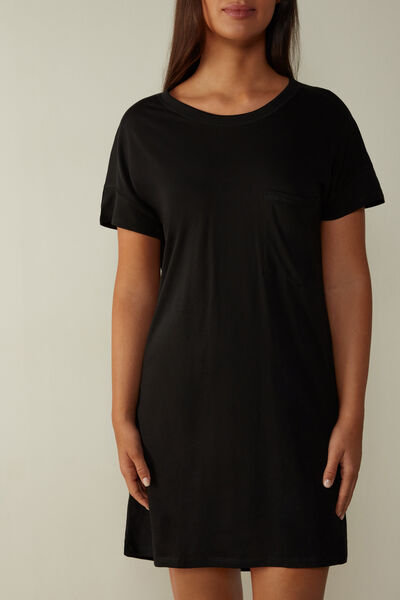 Intimissimi Camicia da Notte in Cotone Ultrafresh Donna Nero Taglia S