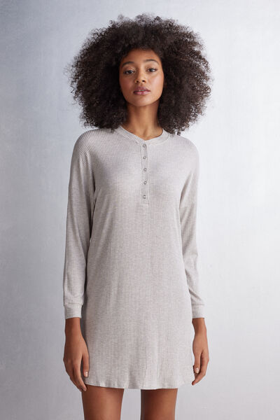 Intimissimi Camicia da Notte in Modal Chic Comfort Donna Naturale Taglia L