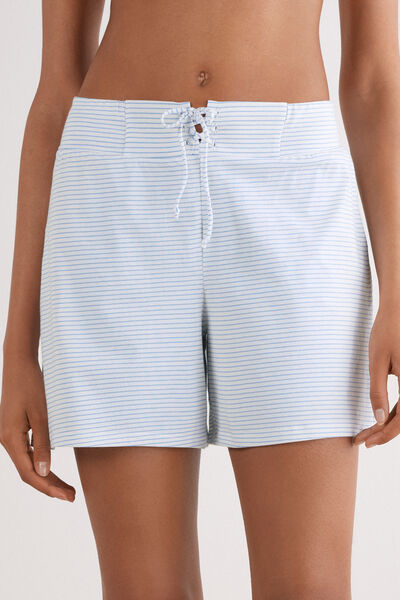 Morning Portofino Striped Cotton Shorts Woman White - Intimissimi - Modalova