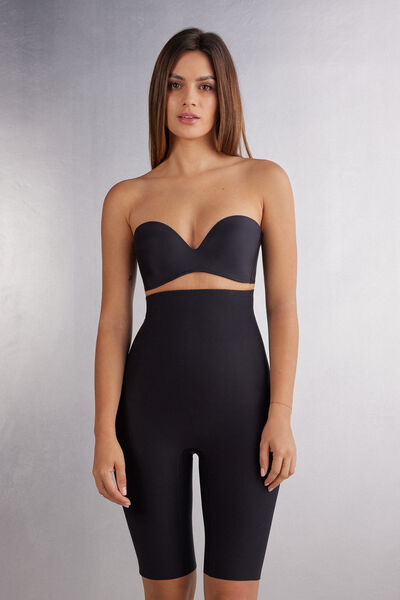 Intimissimi Pantalón Corto Modelador en Microfibra Sin Costuras Mujer Negro Tamaño XS