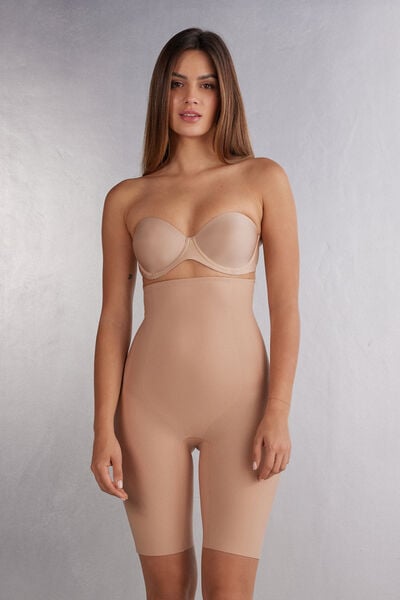 Intimissimi Pantalón Corto Modelador en Microfibra Sin Costuras Mujer Natural Tamaño L