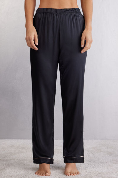 Intimissimi Pantalón Largo de Seda Mujer Negro Tamaño M