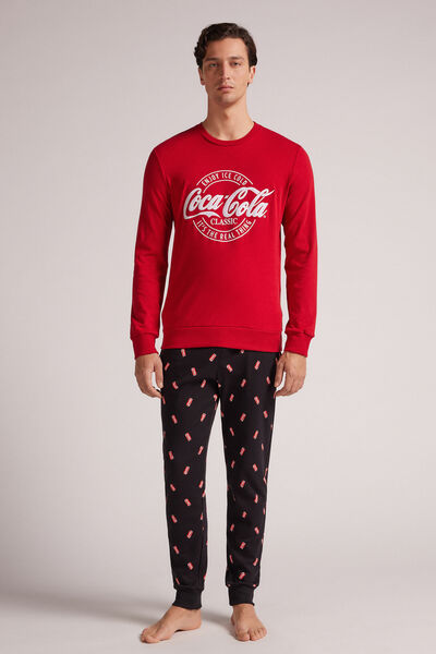Coca-Cola Logo Cotton Full Length Pajamas Man Red - Intimissimi - Modalova
