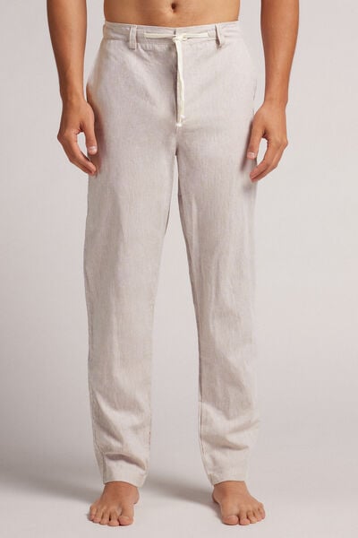 Intimissimi Pantalón Largo de Lino y Algodón Hombre Natural Tamaño L