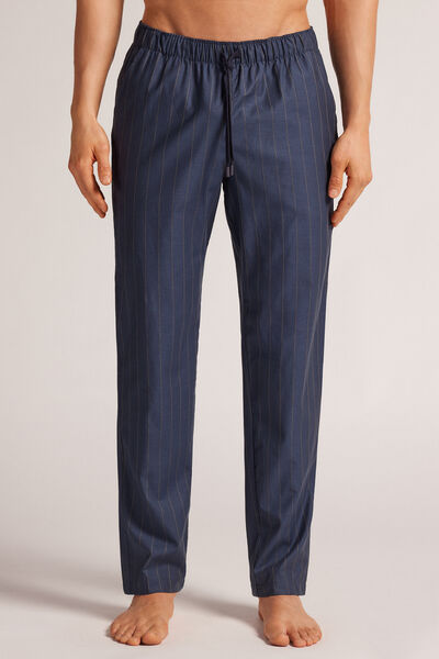 Pinstripe Print Cotton Fabric Long Pants Man Blue Size XL - Intimissimi - Modalova