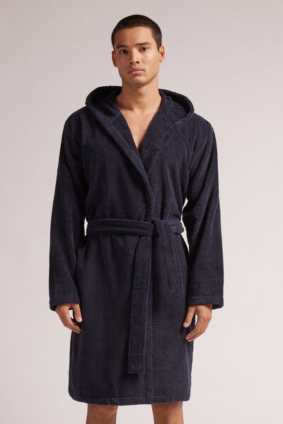 Intimissimi Albornoz de Rizo de Algodón Hombre Azul Tamaño L/XL
