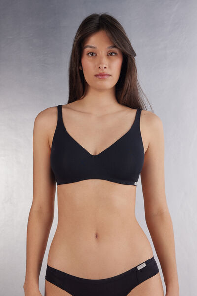 Intimissimi Reggiseno a Balconcino Greta in Cotone Donna Nero Taglia 5B