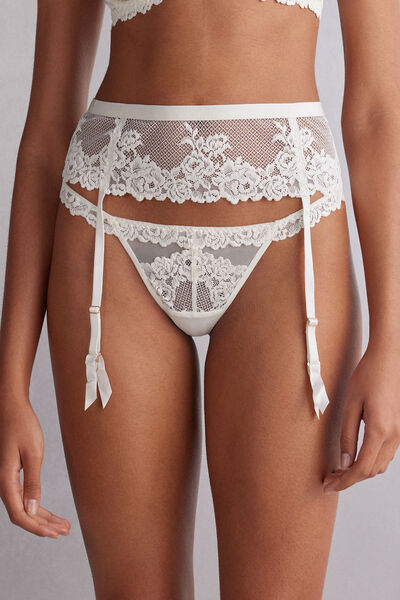 Intimissimi Reggicalze Pretty Flowers Donna Avorio Taglia TU
