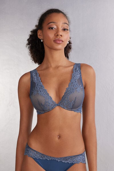 Intimissimi Sujetador balconette de media copa Elena Pretty Flowers Mujer Azul Tamaño 90D