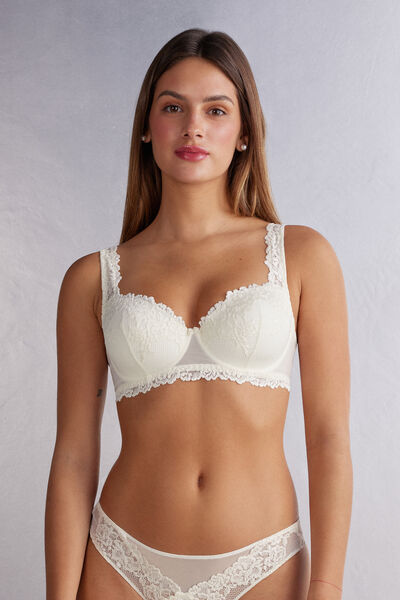 Intimissimi Reggiseno a Balconcino Sofia in Pretty Flowers Donna Avorio Taglia 4D
