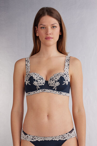 Intimissimi Reggiseno a Balconcino Sofia in Pretty Flowers Donna Blu Taglia 4C