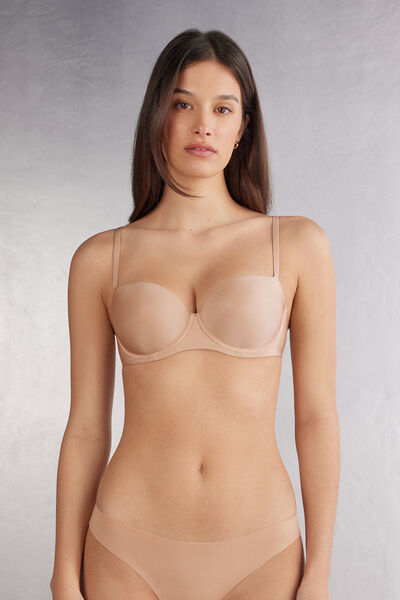 Intimissimi Sujetador Balconette Carlotta Plump Bra de Microfibra Ultralight Mujer Natural Tamaño 80B