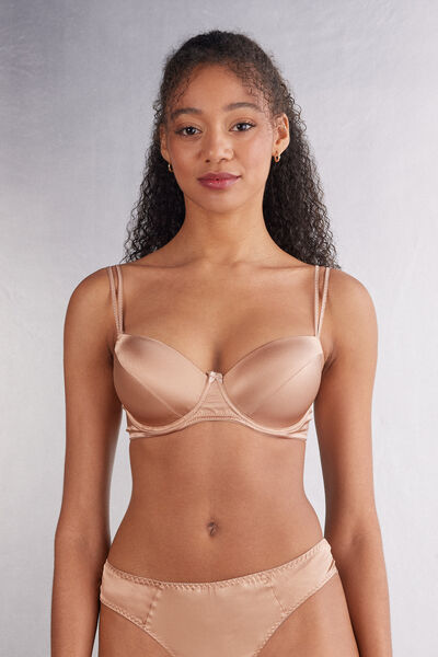 Intimissimi Reggiseno a Balconcino Sofia in Seta Donna Naturale Taglia 5B