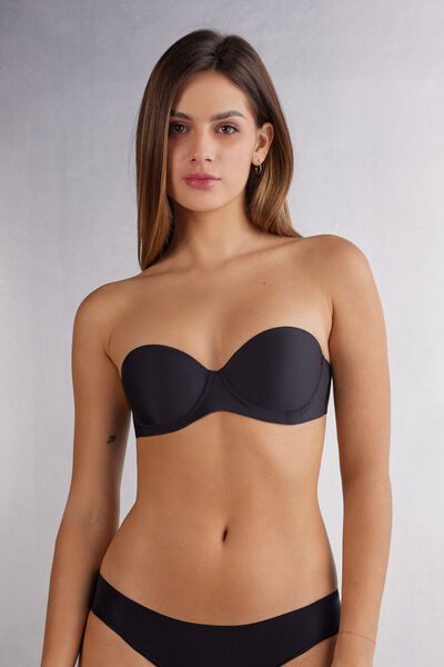 Intimissimi Reggiseno a Fascia Giada in Microfibra Donna Nero Taglia 5B
