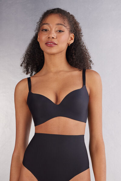 Intimissimi Reggiseno a Triangolo Adele in Microfibra Ultralight Donna Nero Taglia 3B