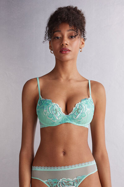 Intimissimi Reggiseno Super Push-up Gioia Emerald Flower Donna Verde Taglia 4B