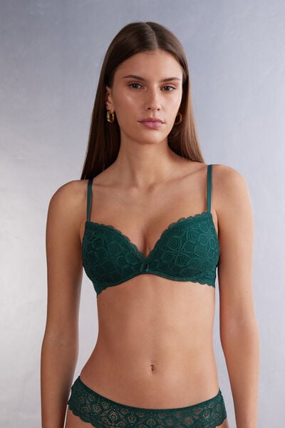 Intimissimi Reggiseno Super Push-Up Gioia in Pizzo Donna Verde Taglia 4B