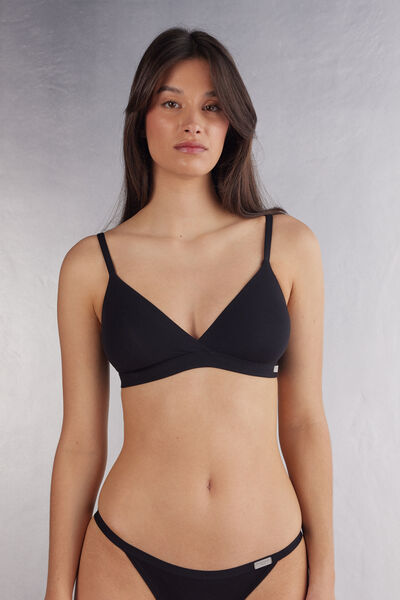 Intimissimi Reggiseno a Triangolo Emma in Cotone Natural Donna Nero Taglia 2C